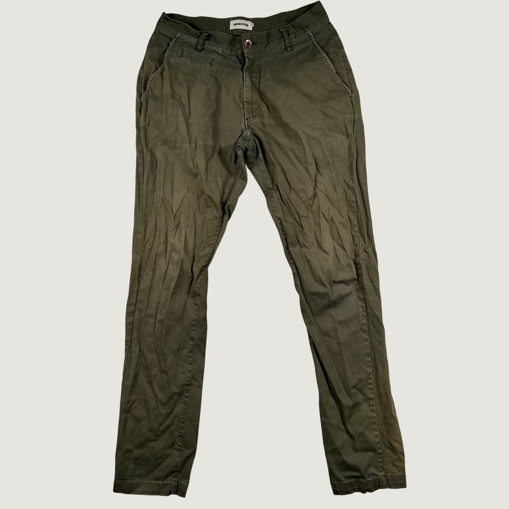 Taylor Stitch Chino Pants Men Slim Fit Cotton Twill 30x31 Olive Green Minimalist